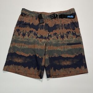 Kavu Brown Green Chilli H2O Tie Dye Belted Hiking Shorts Mens Size Small Hybrid